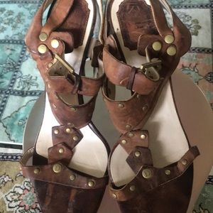 Christian Dior suede nail head strap sandal